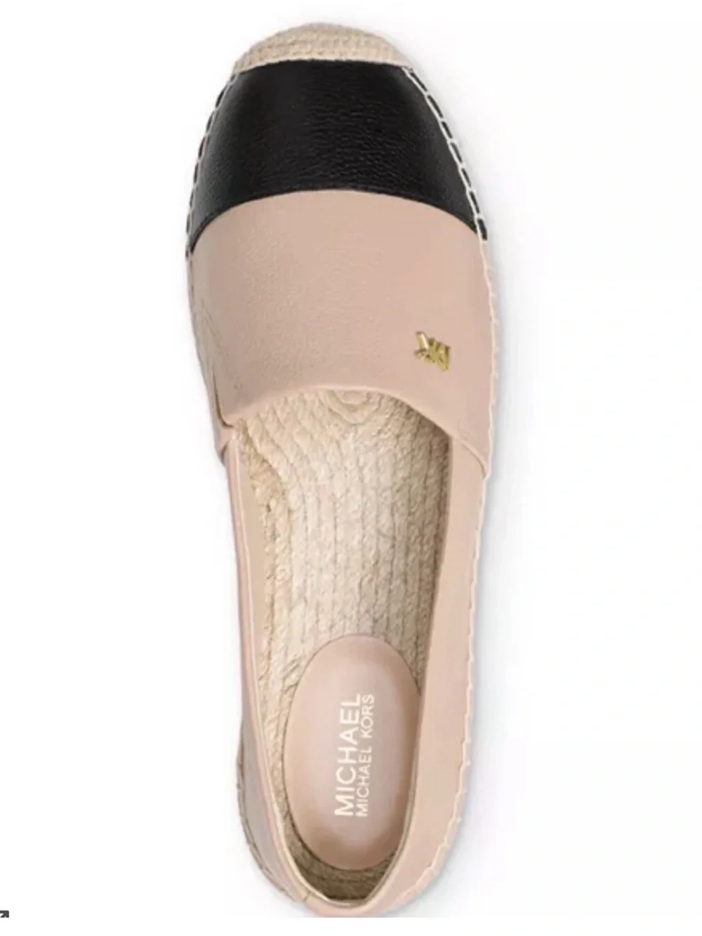 Michael Kors Kendrick Slip On colorblock leather Espadrille Oyster flats 6.5